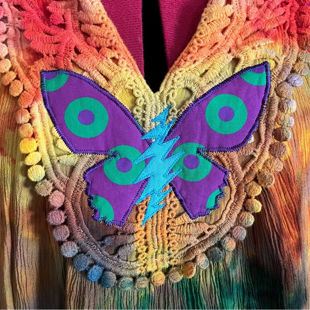Butterfly phish donut bolt stealie ice dyed 🌈🦋⭕️⚡️♻️ - Picture 5 of 11